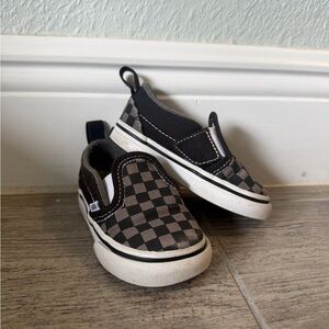 Vans Kids Slip-On Checkerboard Sneakers - Black/Gray